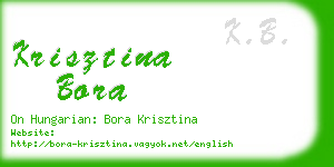 krisztina bora business card